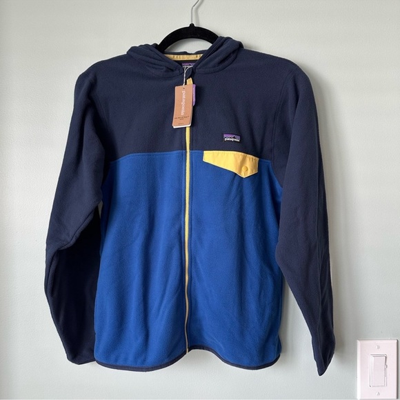 Patagonia Boys Micro D Snap-T Fleece Jacket in
Superior Blue Size L - Picture 6 of 7